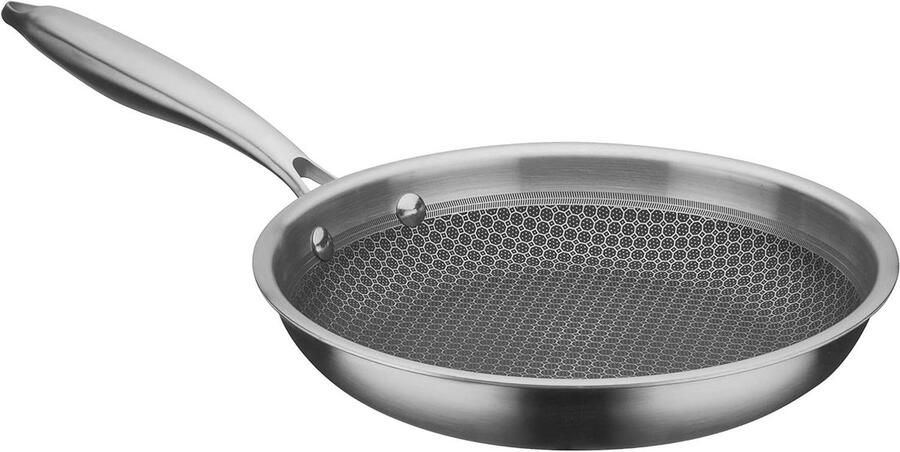 Koekenpan Koopjespan Veelzijdig Koken Honingraatstructuur 24 cm Zwart