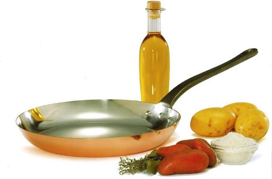 Koekenpan Koper Koekenpan Koken op fornuis Massief koper ontwerp Ø 24 cm Koper