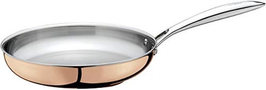 Koekenpan Koper Roestvrij Staal Koken op Inductie 5-laags Materiaal 24 cm Zilver