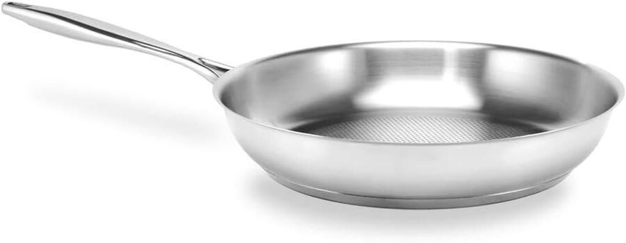 Elegance Koekenpan RVS Lekker Koken Wafelbodem 28 cm Zilver