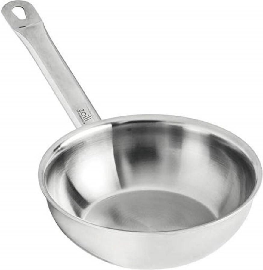 Koekenpan Meerlaags Hapjespan Roestvrij Staal Gezond Koken Perfecte Warmtegeleiding 24 cm Zilver