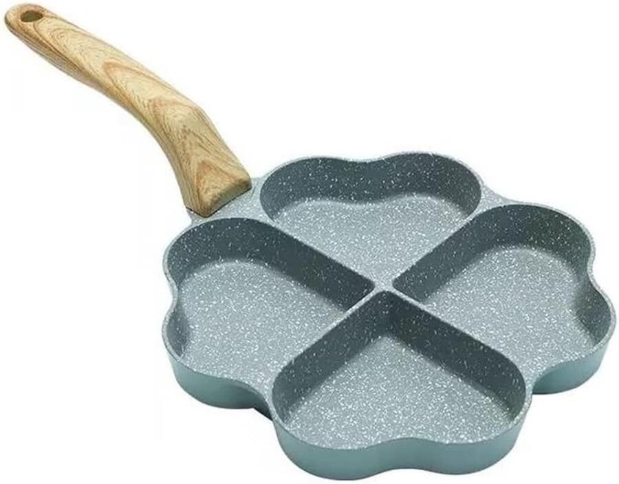 Koekenpan met 3 Compartimenten Omeletpan Burgerpan Ontbijt Bereiden Gelijkmatige Warmteverdeling 1 Stuk Groen