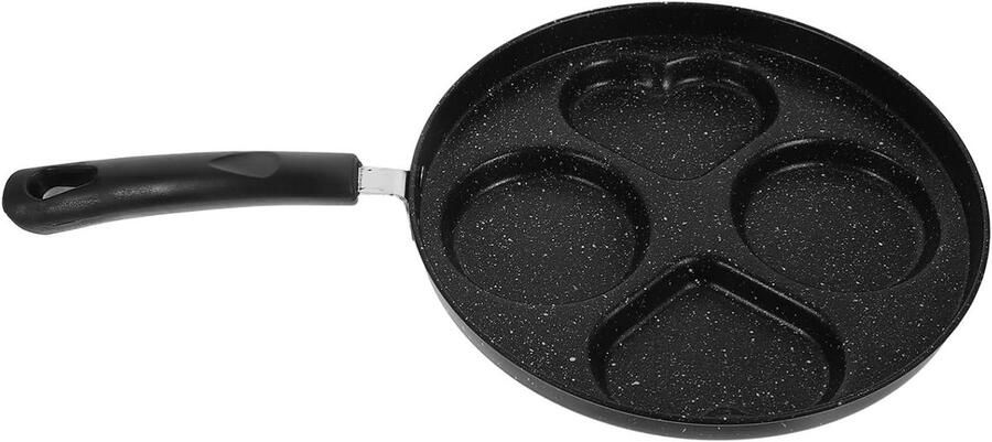 Koekenpan met 4 Gaten Eierpan Koekjespan Ontbijt Maken Non-stick Coating 41 x 24 cm Assorti