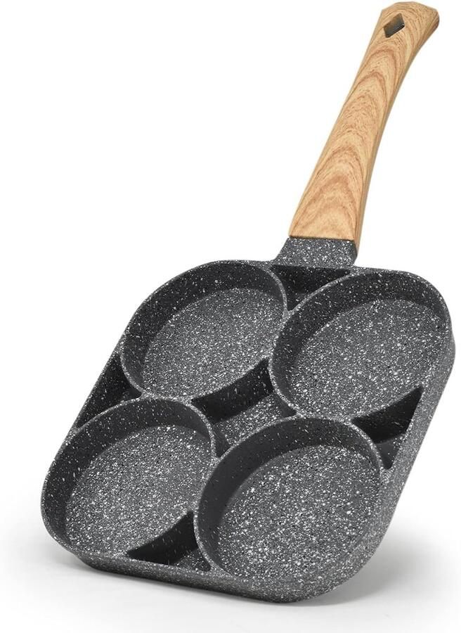 Koekenpan met 4 vakken Ontbijtpan Mini Meerdere gerechten bakken Anti-aanbak keramische coating Niet gespecificeerd Meerkleurig