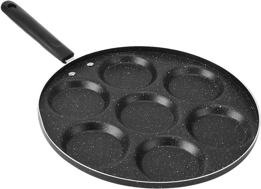 Koekenpan met 7 Gaten Omeletpan Mini Pannenkoekenpan Ontbijt Maken Antiaanbaklaag 32 x 33 x 3 cm