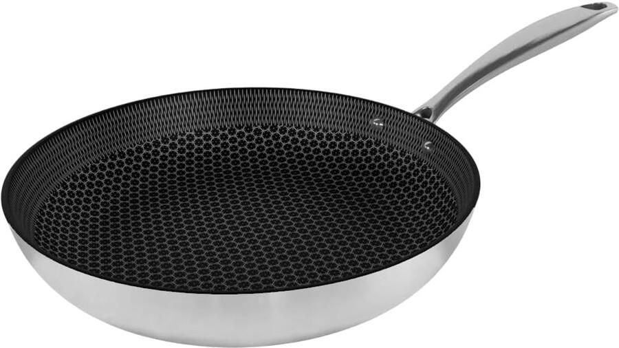 Koekenpan met anti-aanbak Allround bakken PFAS-vrije keramische coating 20 cm diameter Zwart