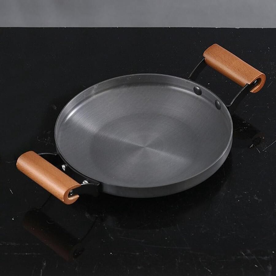 Koekenpan met anti-aanbaklaag Braadpan aluminiumlegering Veelzijdig koken Dubbele handgrepen 26 cm