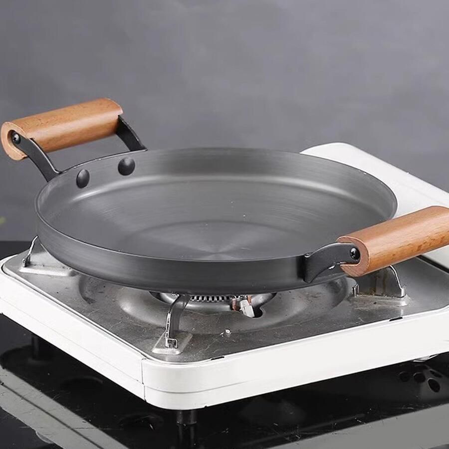 Koekenpan met anti-aanbaklaag Braadpan aluminiumlegering Veelzijdig koken Dubbele handgrepen 26 cm