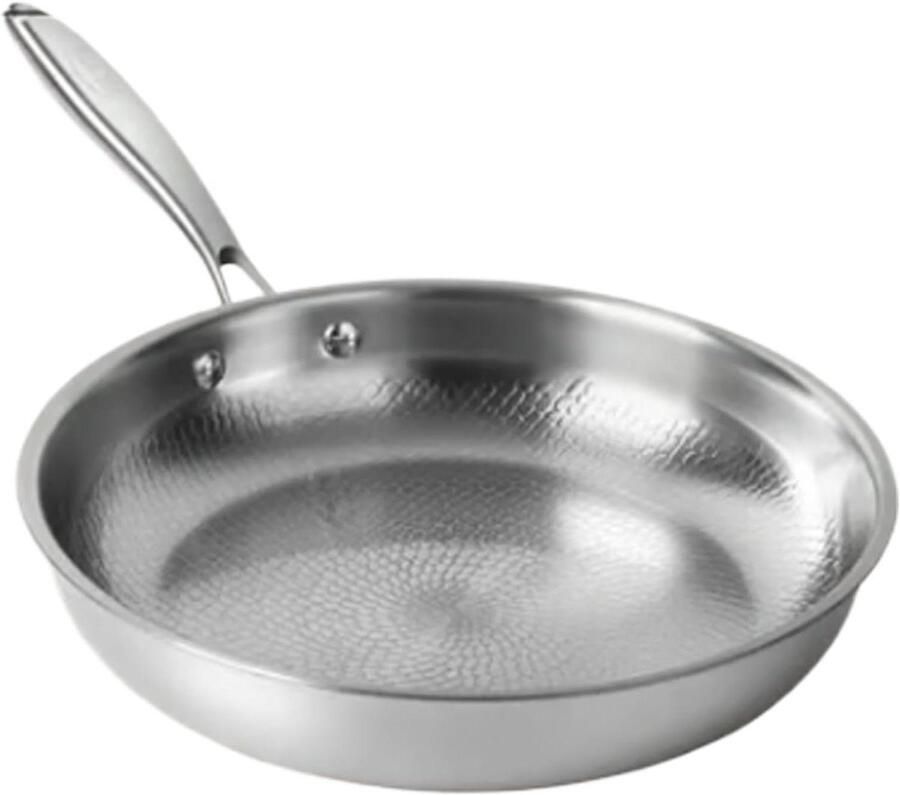 Koekenpan met anti-aanbaklaag Dagelijks koken Krasbestendige titaniumlaag 26 28 30 cm Zilverkleurig