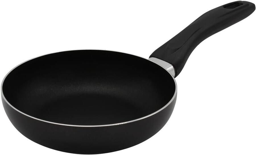 Koekenpan met anti-aanbaklaag Eieren braden Aluminium constructie 16 cm diameter Zwart