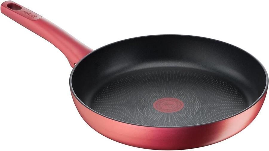 Koekenpan met anti-aanbaklaag Gelijkmatig Koken Thermo-Signaal Indicator 28 cm Rood