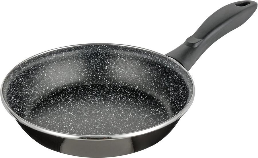 Koekenpan met anti-aanbaklaag Gezond koken Geschikt voor alle kookplaten 22 cm Zwart