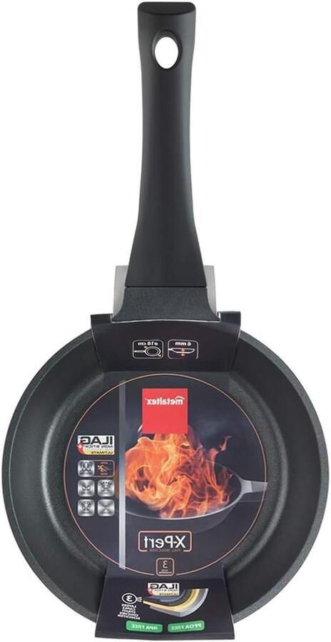 Koekenpan met anti-aanbaklaag Gezond Koken Gietaluminium met 3 ILAG lagen 18 cm Zwart