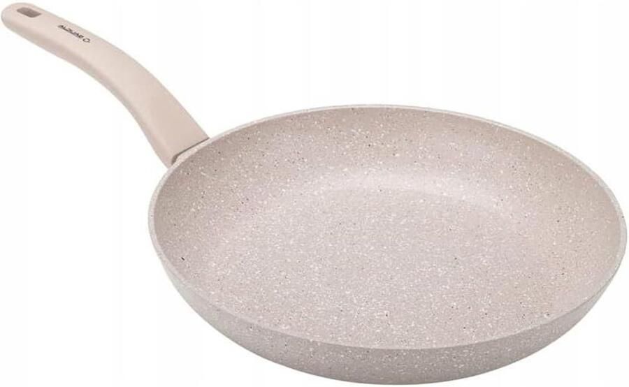 Koekenpan met anti-aanbaklaag Gezond Koken Steen-effect coating 26 cm Beige