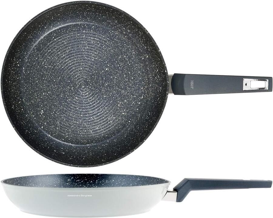 Koekenpan met anti-aanbaklaag Gourmet koken 3D spiraal bodem 26 cm Zwart
