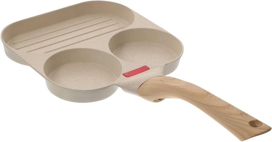 Koekenpan met Anti-aanbaklaag Koekenpan Ei Omelet Ontbijt Bakken Speciaal voor Eieren 38x19cm Zilver