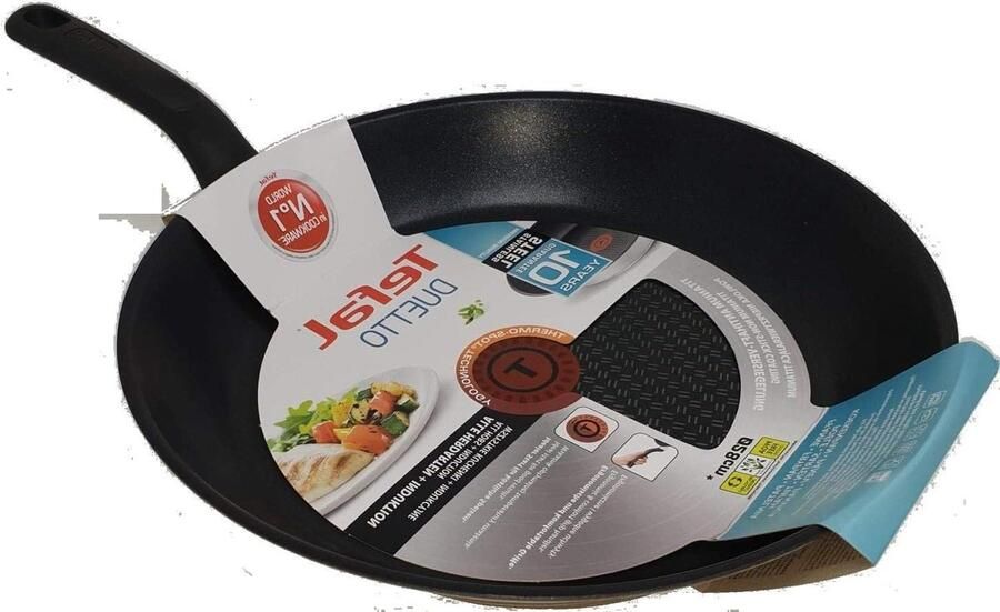 Koekenpan met anti-aanbaklaag Koekenpan met deksel Gezond bakken Minerale harde primer 28 cm Zilver