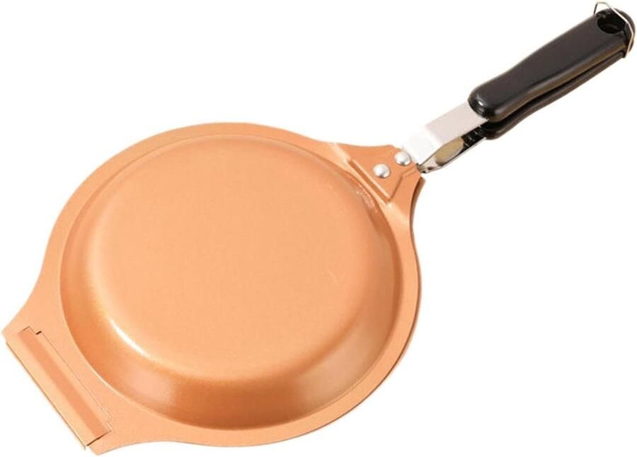 Koekenpan met anti-aanbaklaag Omeletpan Pannenkoekenpan Ontbijt Maken Dubbelzijdig Ontwerp 19 cm Zwart