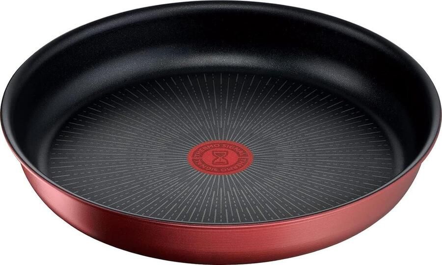 Koekenpan met anti-aanbaklaag Snel en gelijkmatig koken Thermo-Signaal indicator 28 cm diameter Rood