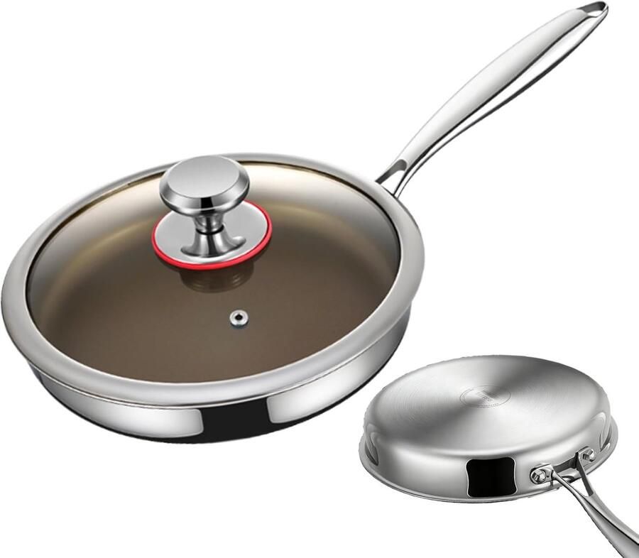 Koekenpan met anti-aanbaklaag Titanium legering pan Dagelijks thuis koken Hittebestendig handvat 22 cm diameter