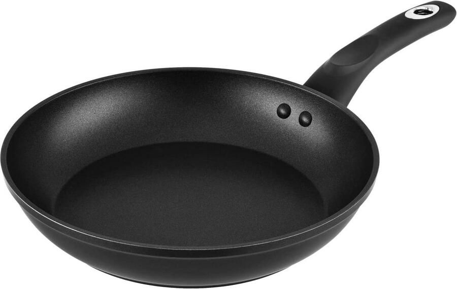 Koekenpan met anti-aanbaklaag Vetvrij bakken Turbo-inductiebodem 20 cm Zwart Zilver