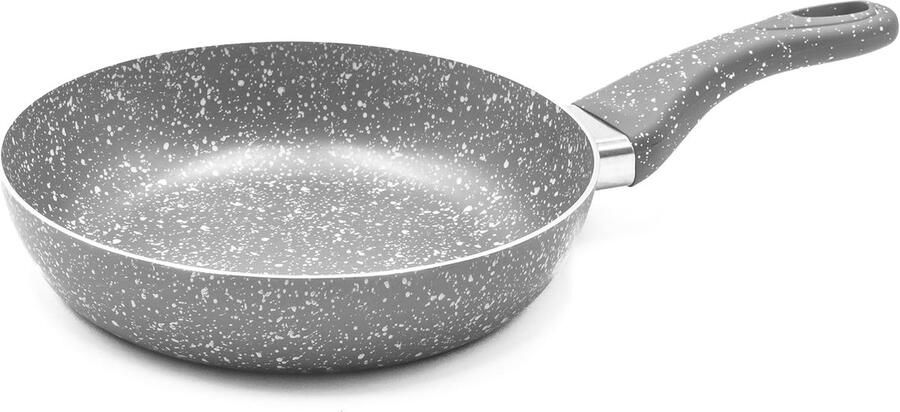 Koekenpan met anti-aanbaklaag Vetvrij koken Steen-look antiaanbaklaag 24 cm Grijs