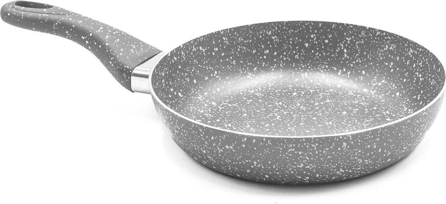 Koekenpan met anti-aanbaklaag Vetvrij koken Zeldzame steen coating 26 cm Grijs