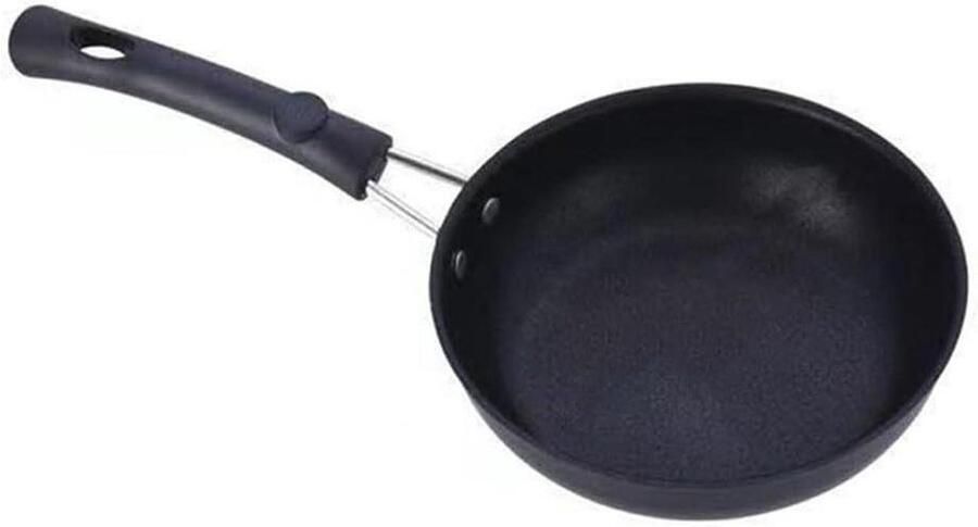 Koekenpan met anti-aanbaklaag Wokpan platte bodem Veelzijdig koken Gelijkmatige warmteverdeling 16CM One Color