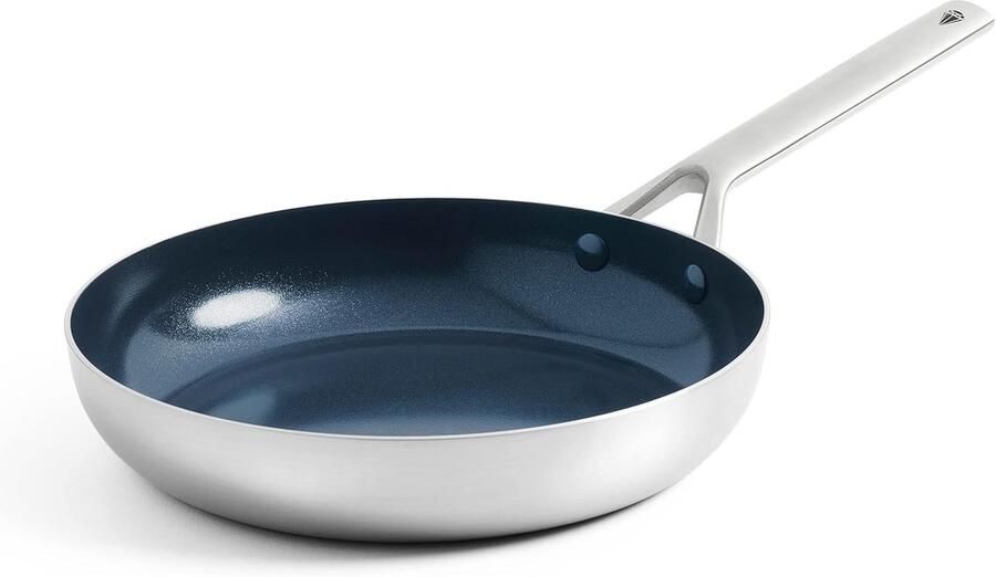 Koekenpan met antiaanbaklaag Dagelijks koken Diamant versterkte coating 24 cm Zilverkleurig