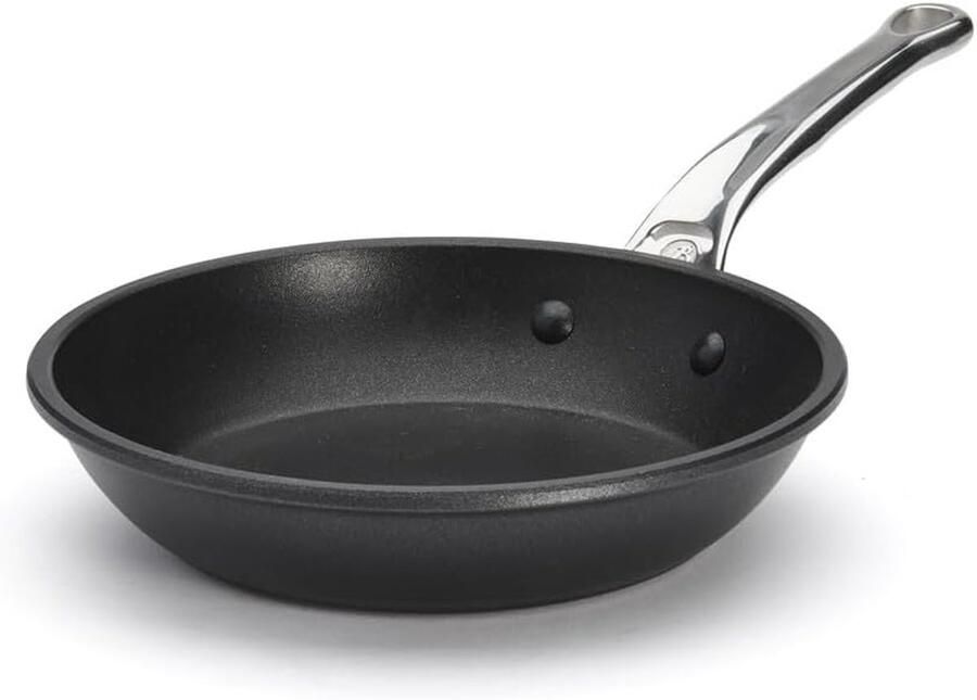 Koekenpan met antiaanbaklaag Delicate gerechten koken Gegoten roestvrijstalen handvat 20 cm diameter Zwart