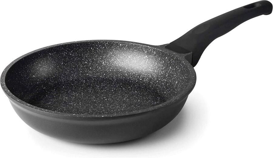 Koekenpan met antiaanbaklaag Eten Bereiden Inductie Geschikt 24 cm Zwart