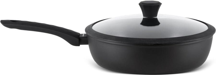 Koekenpan met antiaanbaklaag Gezond koken Diamant gecoat 24 cm Zwart