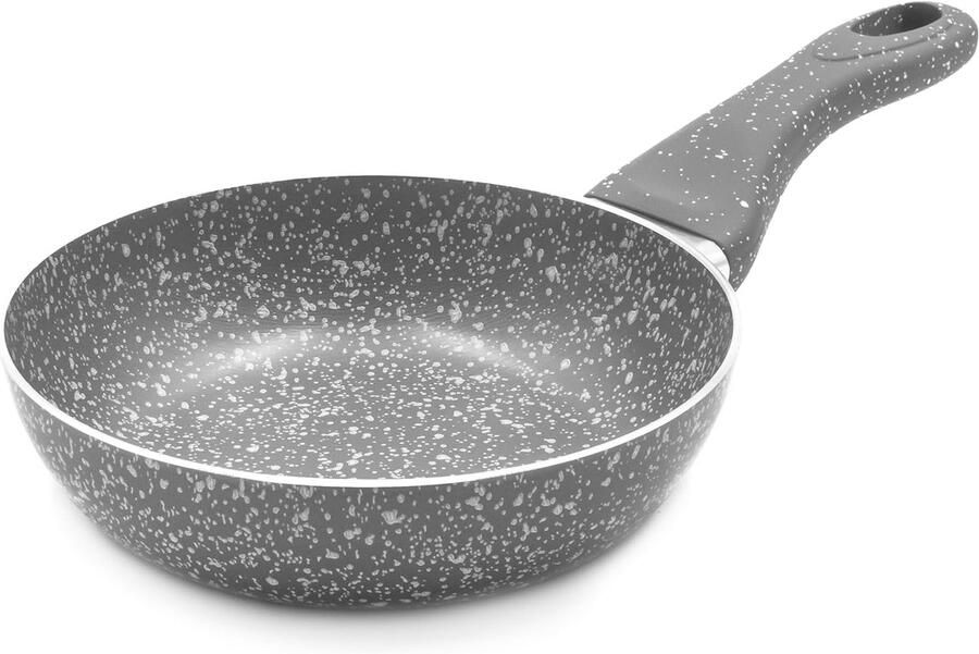 Koekenpan met antiaanbaklaag Koekepan koekenpan Dagelijks koken Hoge weerstand 22 cm diameter Grijs