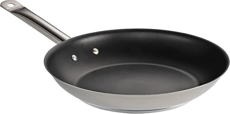 Koekenpan met antiaanbaklaag Koken en bakken Tri-ply basisconstructie 30 cm Zilver