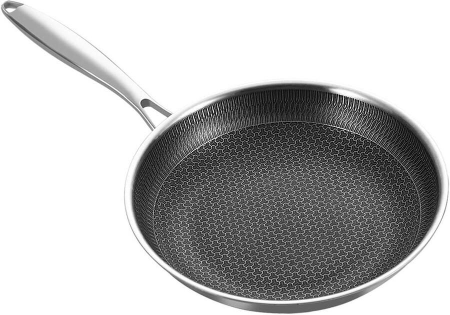 Koekenpan met antiaanbaklaag Wok pan Koekenpan Snel Koken Honingraat ontwerp 20 cm Zilver
