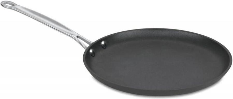 Koekenpan met Deksel Antiaanbakpan Crêpe Pannenkoeken Bakken Hard Geanodiseerd 25 cm Zwart