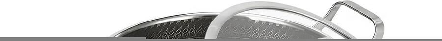 Koekenpan met Deksel Bratpan Braadpan Veelzijdig Koken Antiaanbaklaag RVS 26-30 cm Zilver