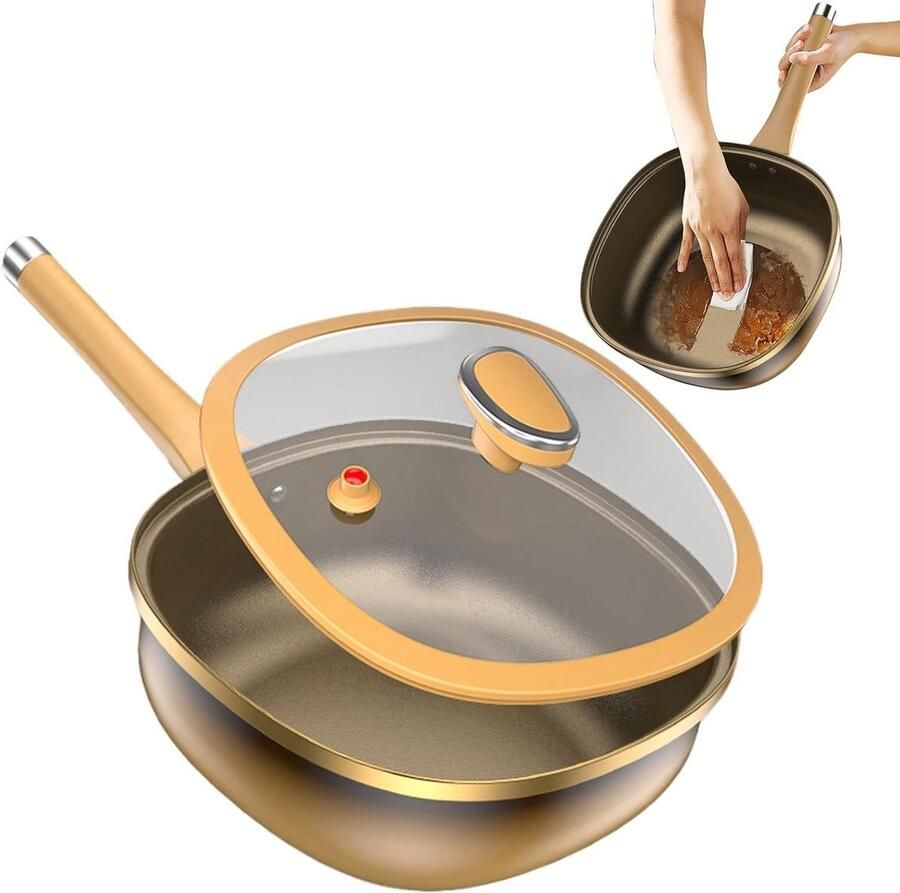 Koekenpan met deksel Diepe braadpan Gezinsmaaltijden bereiden Intelligent stoombeheer 30 cm diameter Niet gespecificeerd