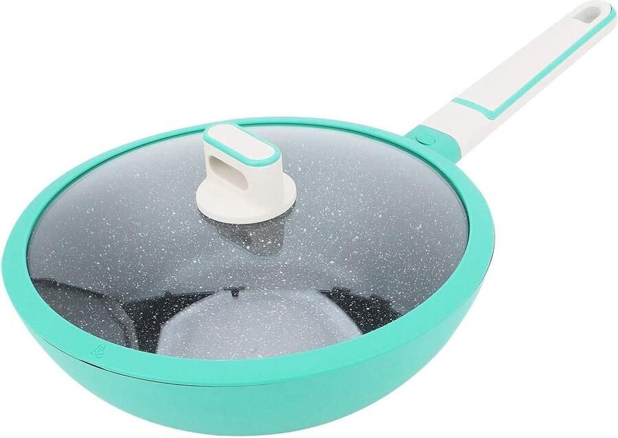 Koekenpan met deksel Eten bereiden Gelijkmatige warmteverdeling 28 cm Groen