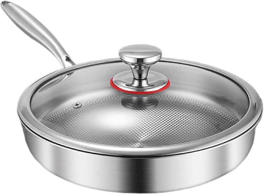 Koekenpan Antiaanbak Titanium koekenpan Gezond koken Gelijkmatige warmte Met deksel Meerkleurig