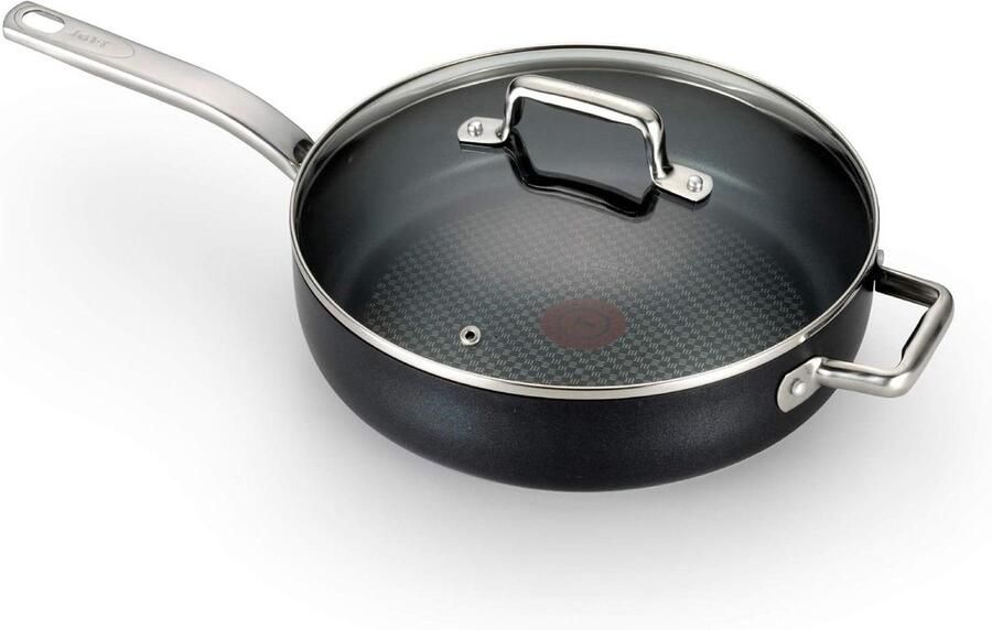 Koekenpan met deksel Gerechten bereiden Titanium versterkte antiaanbaklaag 5 kwart Zwart