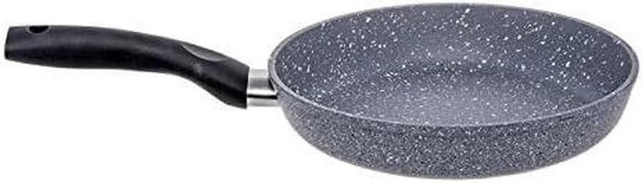 Koekenpan met deksel Gezond Bakken Antiaanbaklaag steeneffect 22 cm Zwart