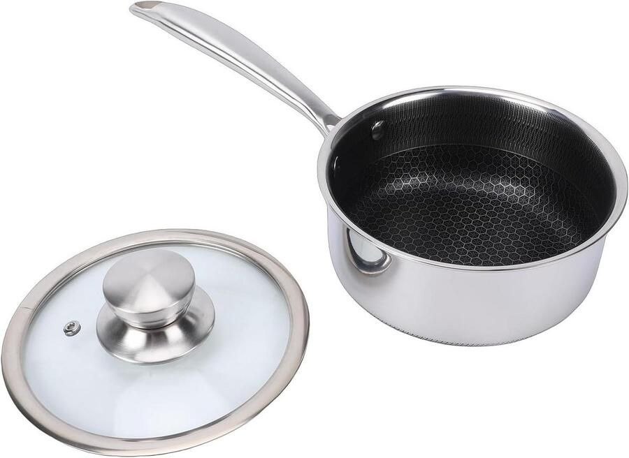 Koekenpan met Deksel Antiaanbakpan Braadpan Veelzijdig Koken Gelijkmatige Warmteverdeling 36x18x7.5cm