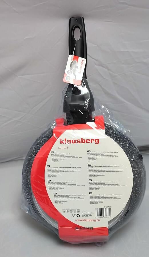 Koekenpan met Deksel Koekenpan Gezond Koken Krasbestendige Marmerlaag 28 cm Zwart