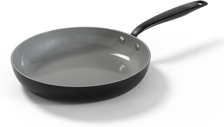 Koekenpan met Deksel Koekepan Pannenset Gezond Koken Keramische Antiaanbaklaag 20 cm Zwart