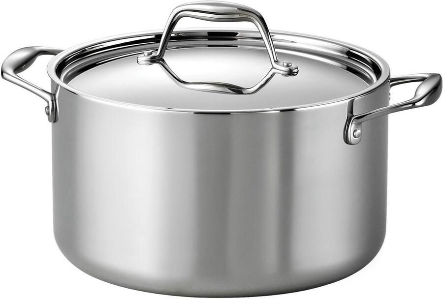 Koekenpan met deksel Koken en bakken Tri-Ply Clad Constructie 30 cm Zilverkleurig