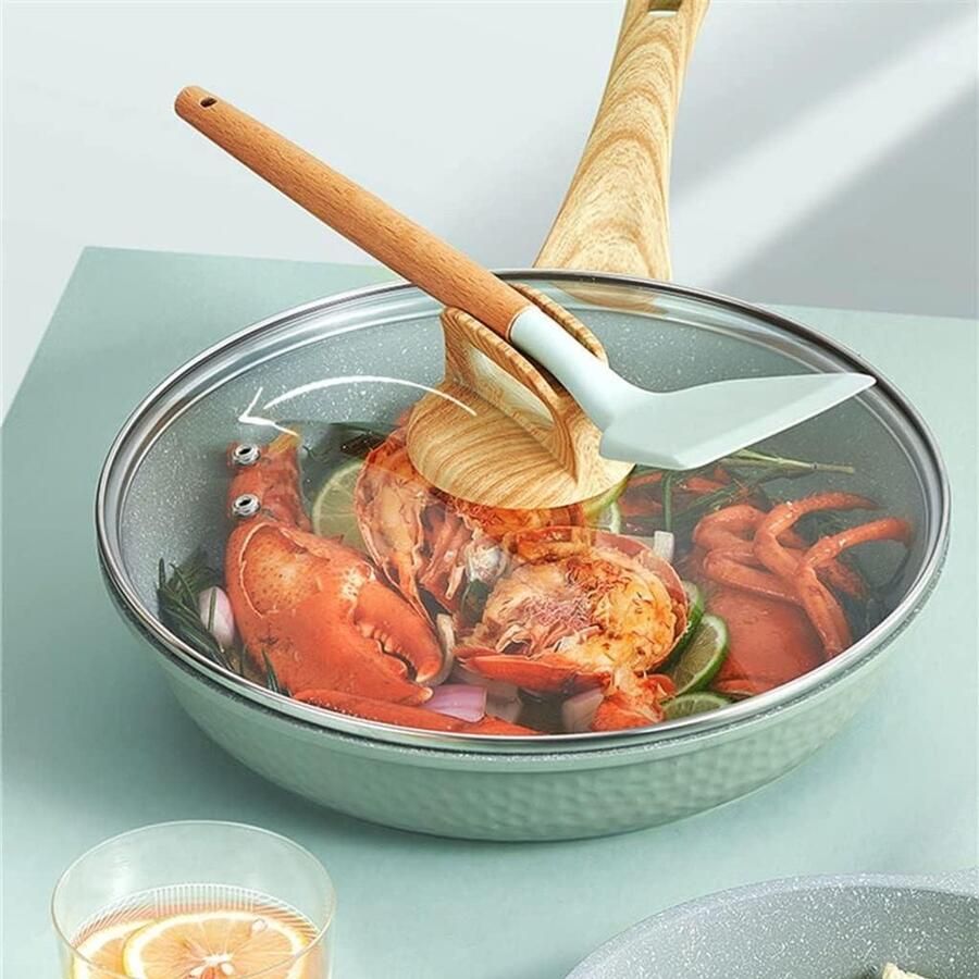 Koekenpan met deksel Wok pan Lekker koken Antiaanbaklaag 20 cm Zwart