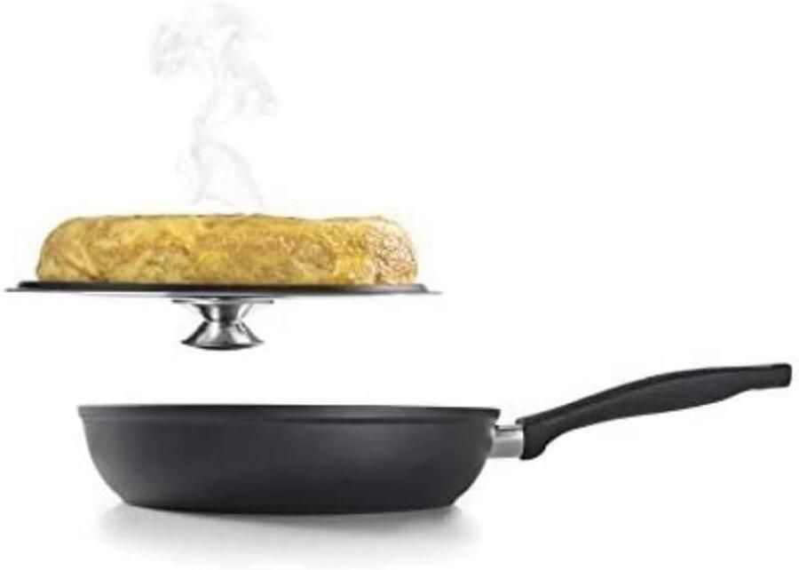 Koekenpan met deksel Omeletpan Aluminium Lekker Koken Volledige Inductie Bodem 26 cm Zwart