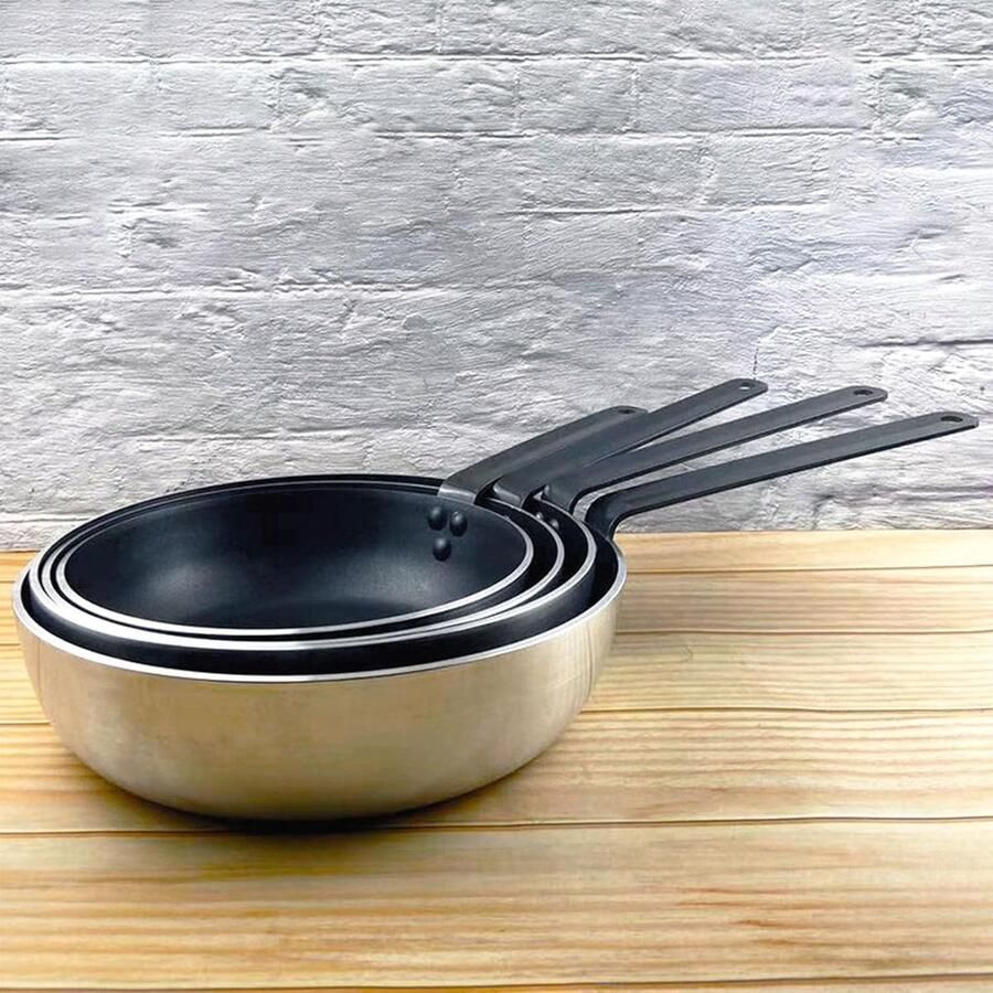 Koekenpan met deksel Sautéerpan diep Maaltijden bereiden Gelijkmatige warmte 28 cm Zwart