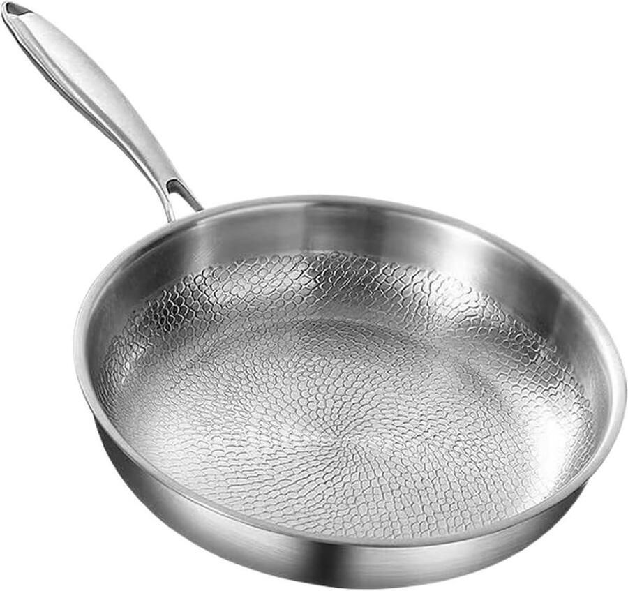 Koekenpan met deksel Steak Searen Geen Coating N.v.t. Zilver